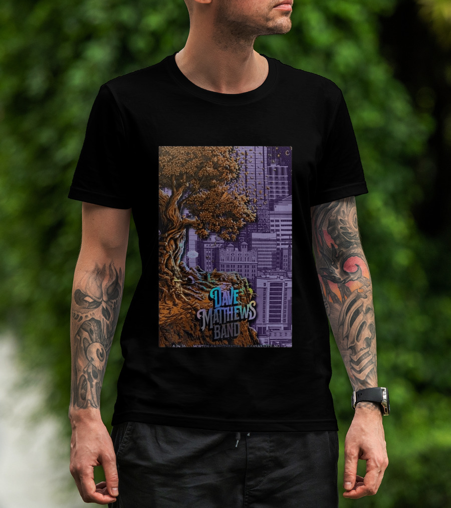 Dave Matthews Band Kansas City June 24 2026 Concert Tree Skyline T-Shirt