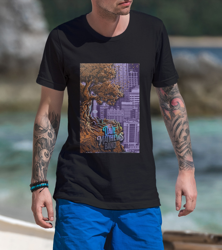 Dave Matthews Band Kansas City June 24 2026 Concert Tree Skyline T-Shirt
