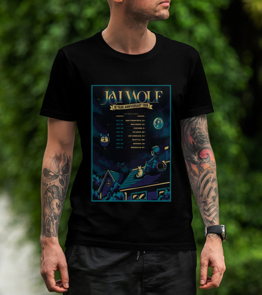 Jai Wolf 10 Year Anniversary Tour 2023 Dates San Francisco San Diego Chicago Atlanta Los Angeles Seattle Denver Brooklyn T-Shirt