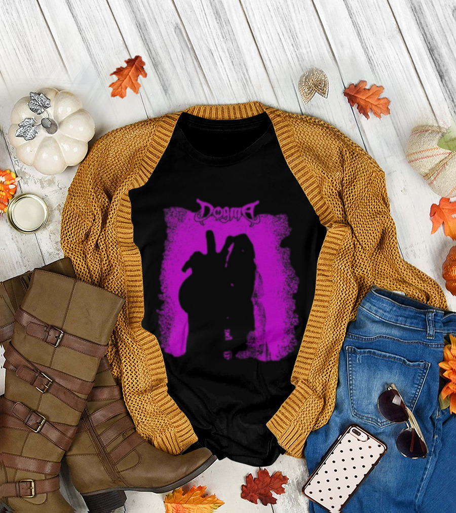 Dogma My Matricidal Purple Gothic Text with Pink Grunge Frame T-Shirt
