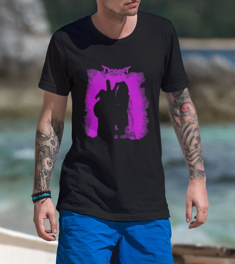Dogma My Matricidal Purple Gothic Text With Pink Grunge Frame T-Shirt