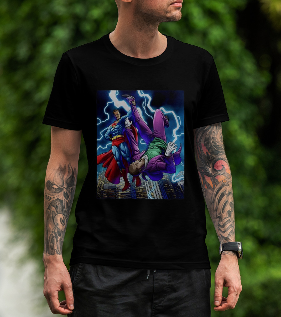 Shai Gilgeous Alexander Thunder Vs Joker And Denver Superhero Clash T-Shirt