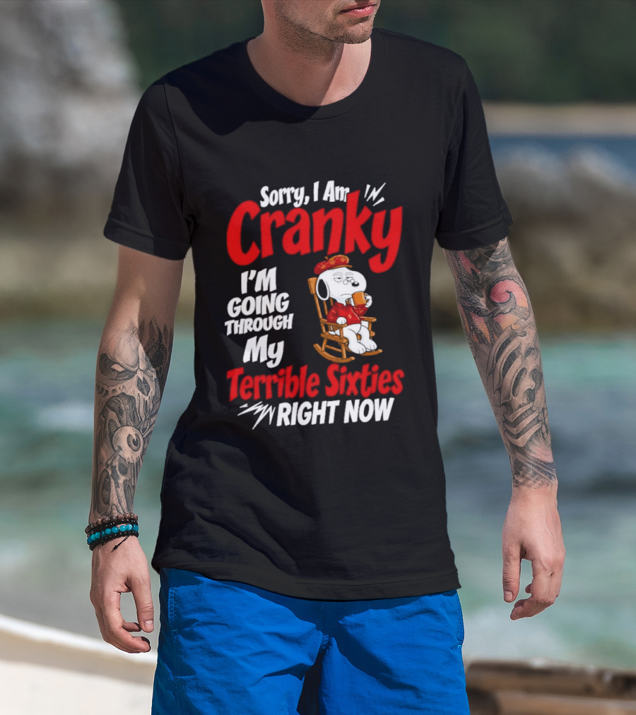 Snoopy Sorry I Am Cranky I'm Going Through My Terrible Sixties Right Now T-Shirt