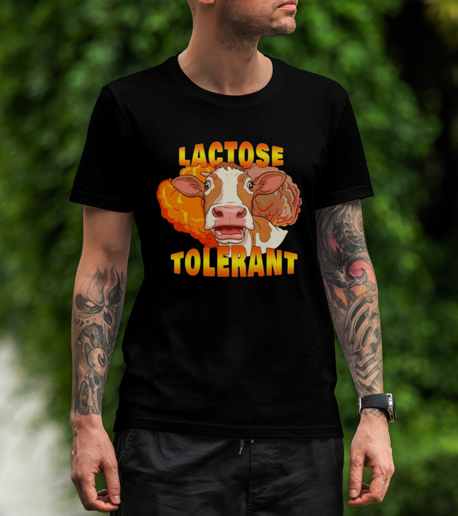 Lactose Tolerant Cow Explosion Dairy Humor T-Shirt