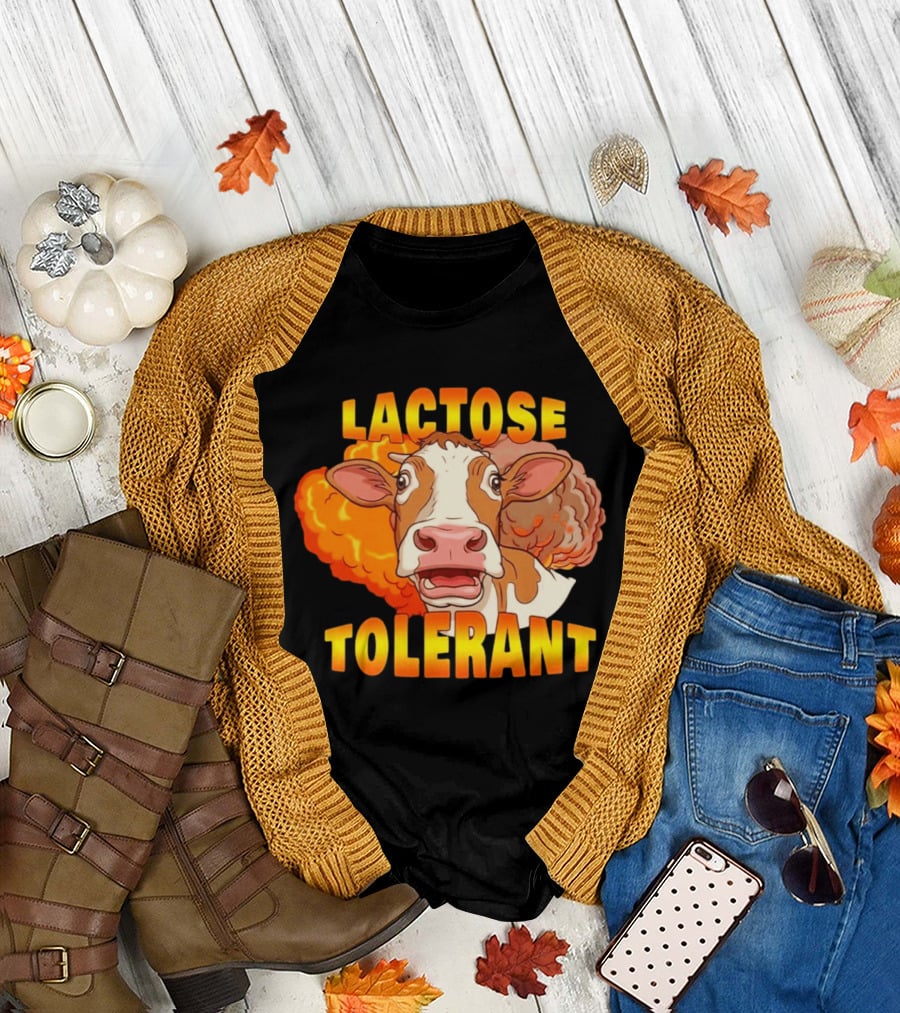 Lactose Tolerant Cow Explosion Dairy Humor T-Shirt
