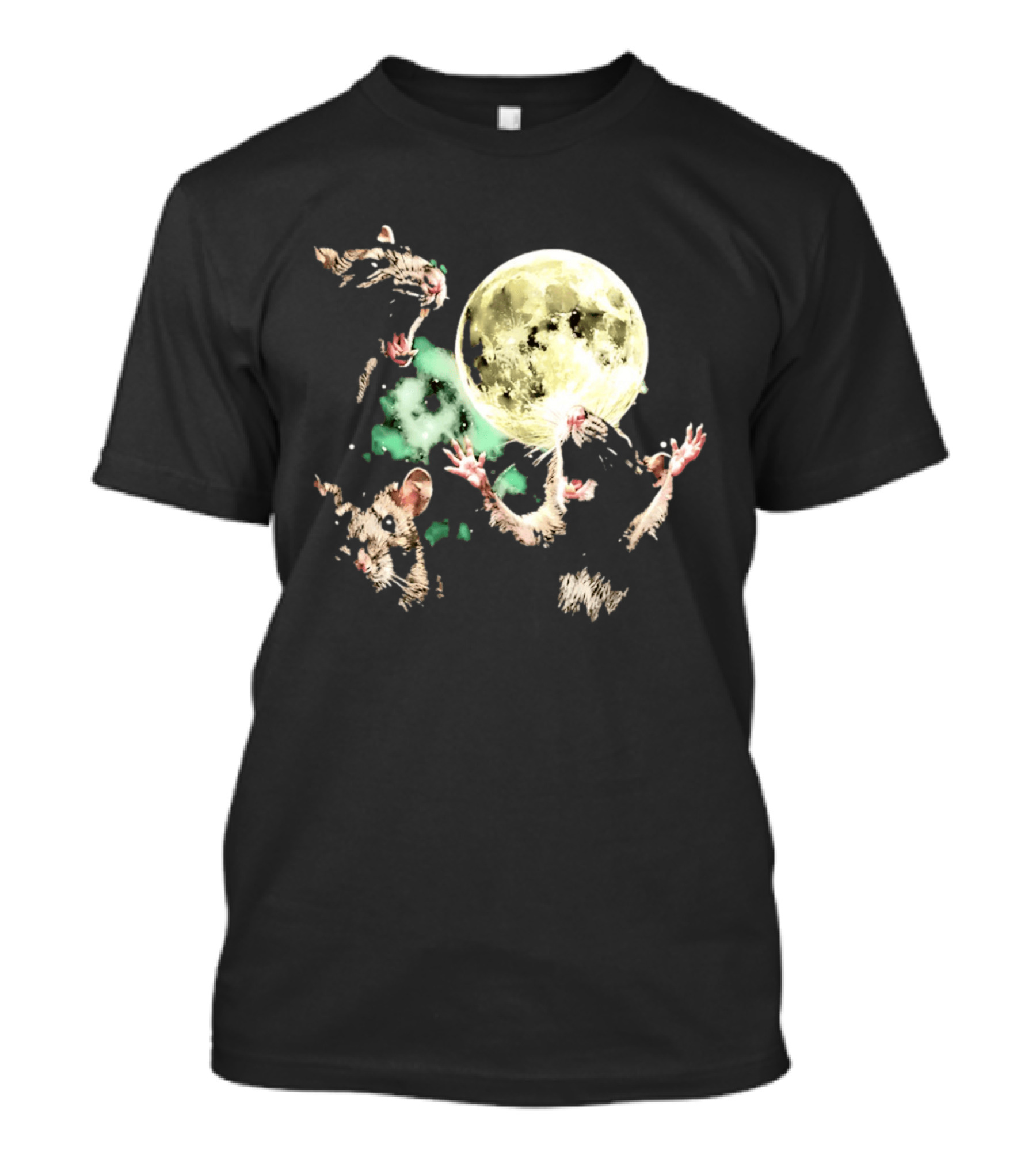 Three Rats Howling At The Full Moon Rodent T-Shirt