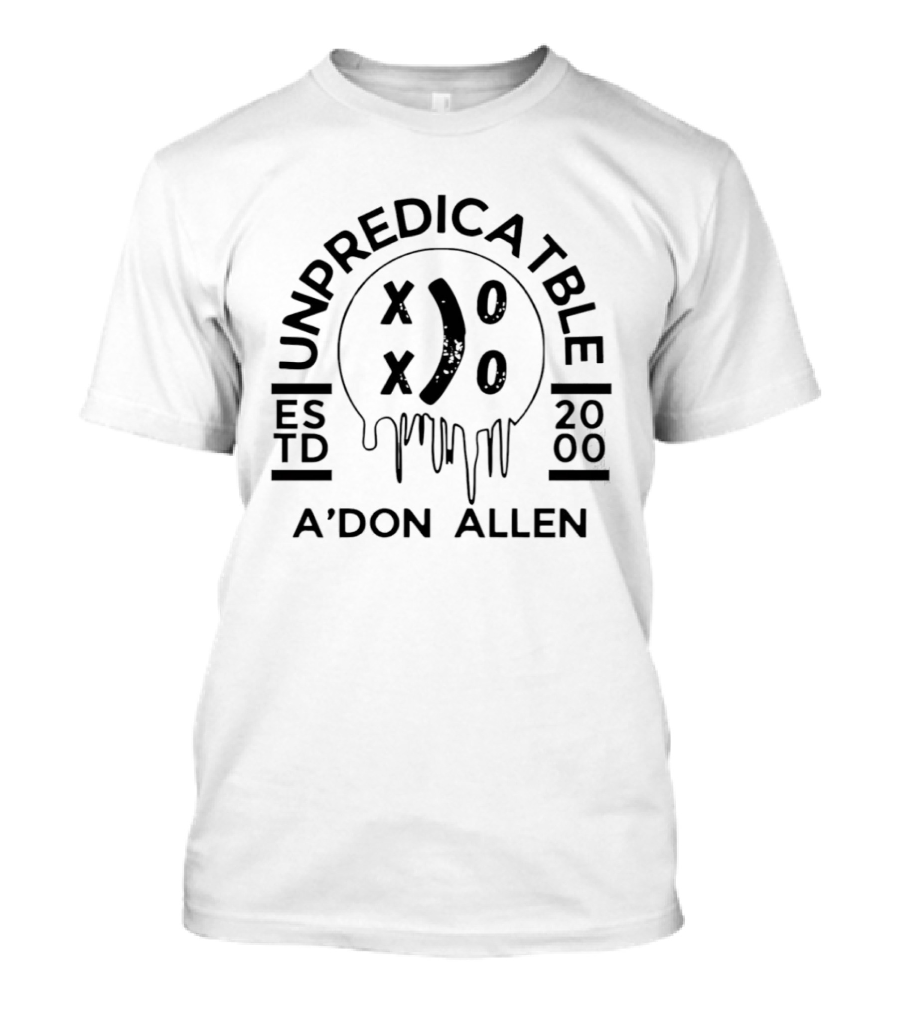 A'Don Allen Unpredictable Established 2000 XOXO Drip T-Shirt