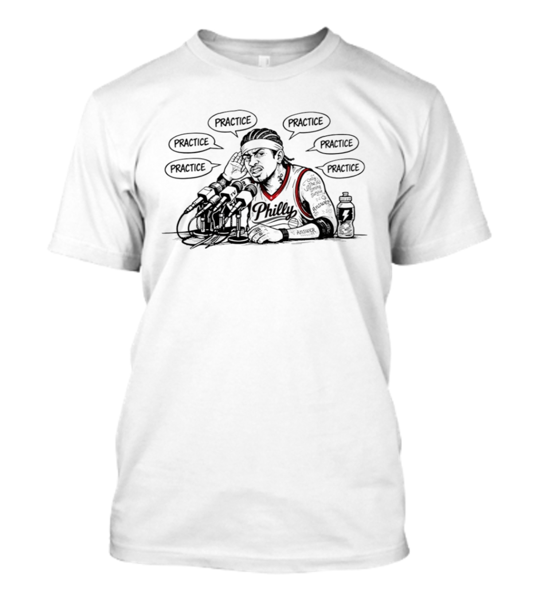 Allen Iverson Philadelphia 76ers Practice Speech Iconic Moment T-Shirt