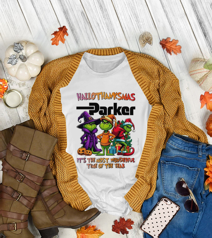 HalloThanksMas Grinch Parker It's the Most Wonderful Time of the Year 2025 T-Shirt