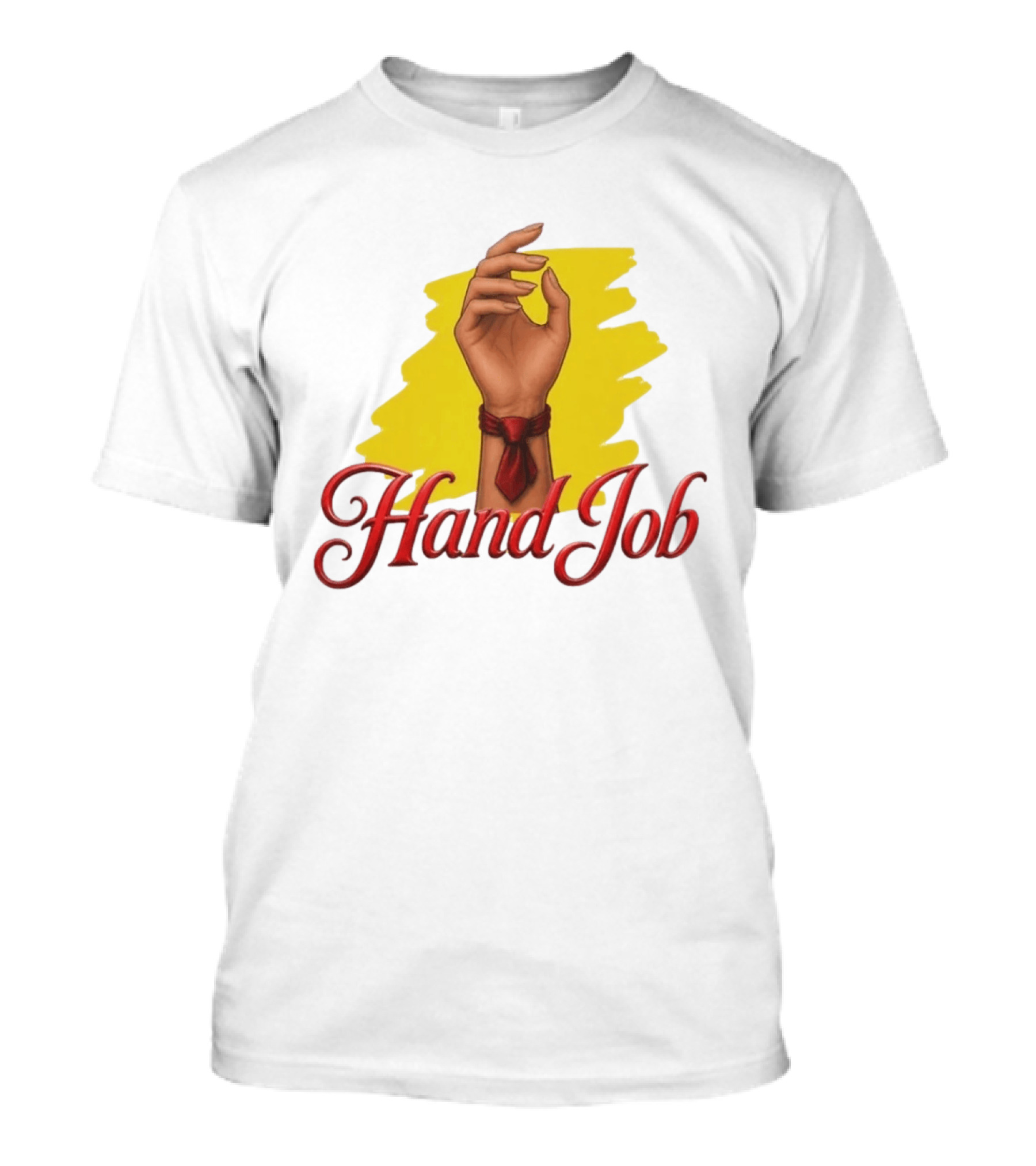 Hand Job Humor Double Entendre Red Tie Playful T-Shirt