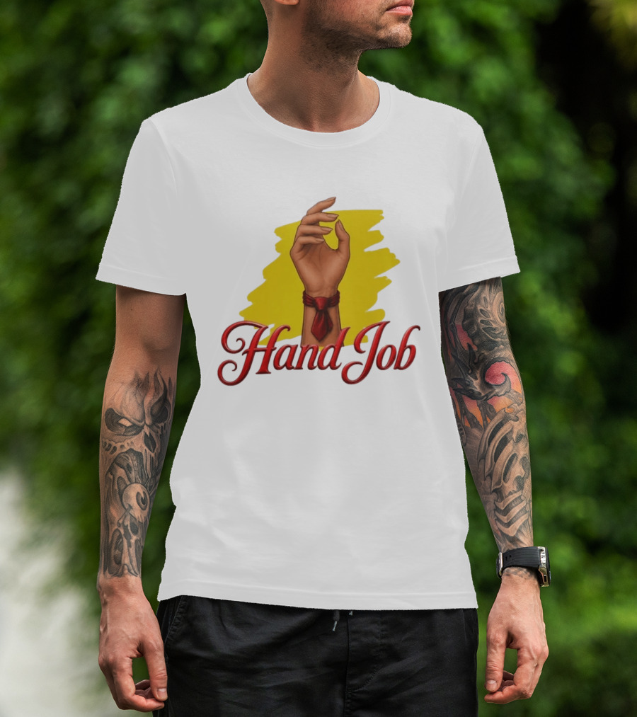 Hand Job Humor Double Entendre Red Tie Playful T-Shirt