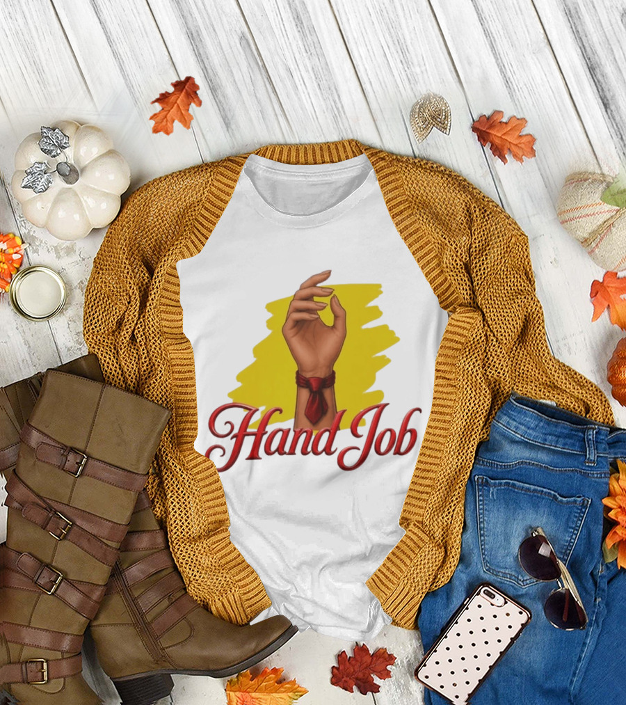 Hand Job Humor Double Entendre Red Tie Playful T-Shirt