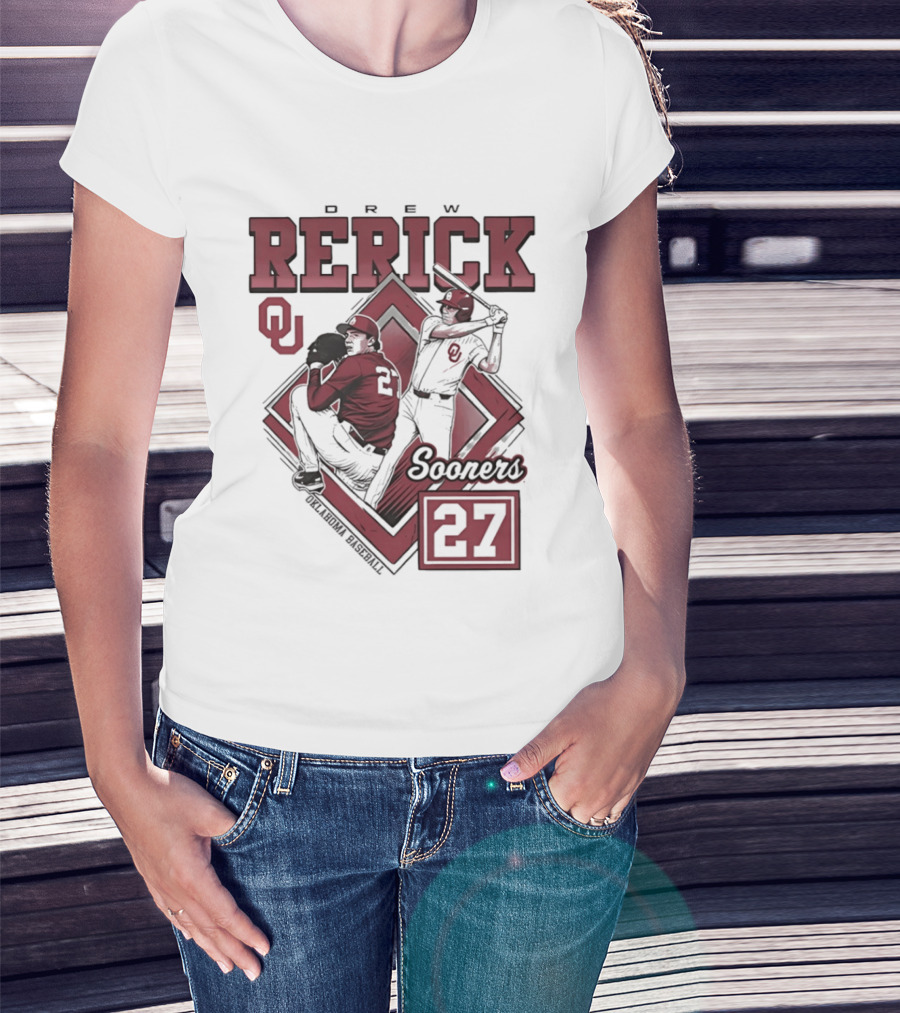 Oklahoma Sooners Drew Rerick Baseball 27 OU T-Shirt
