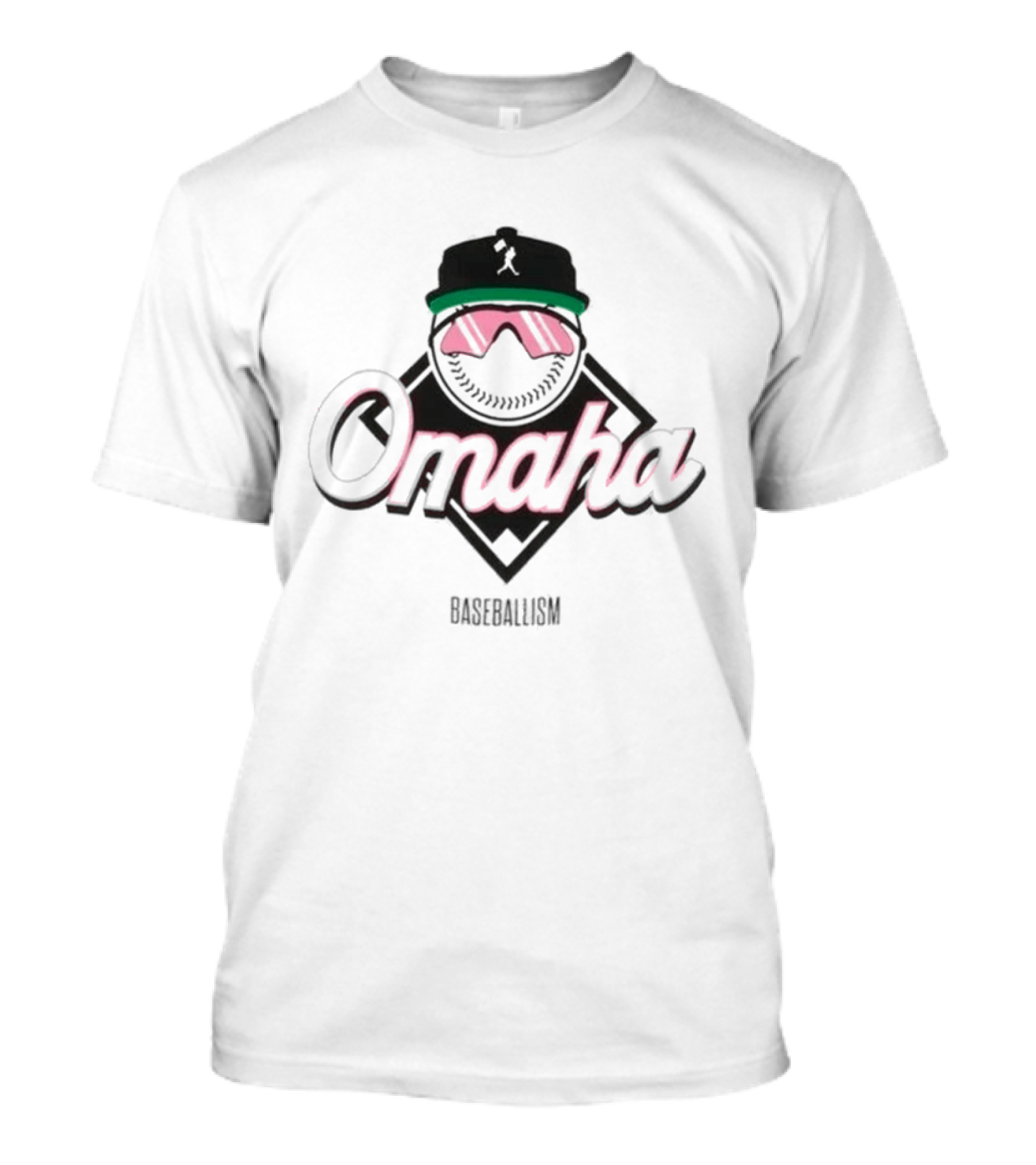 Baseballism Omaha Yuvi Baseball Cap And Sunglasses T-Shirt