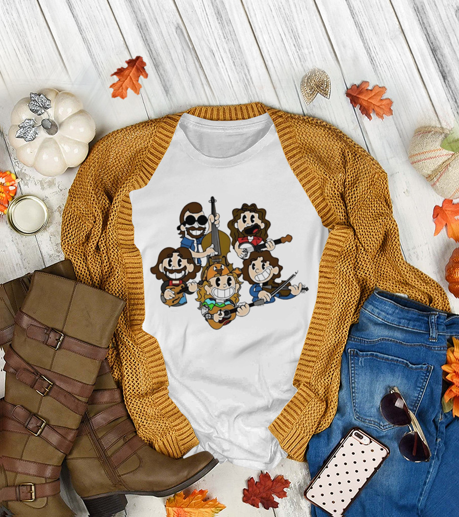 Peanuts Billy Strings Cartoon Band Characters Playing Instruments T-Shirt