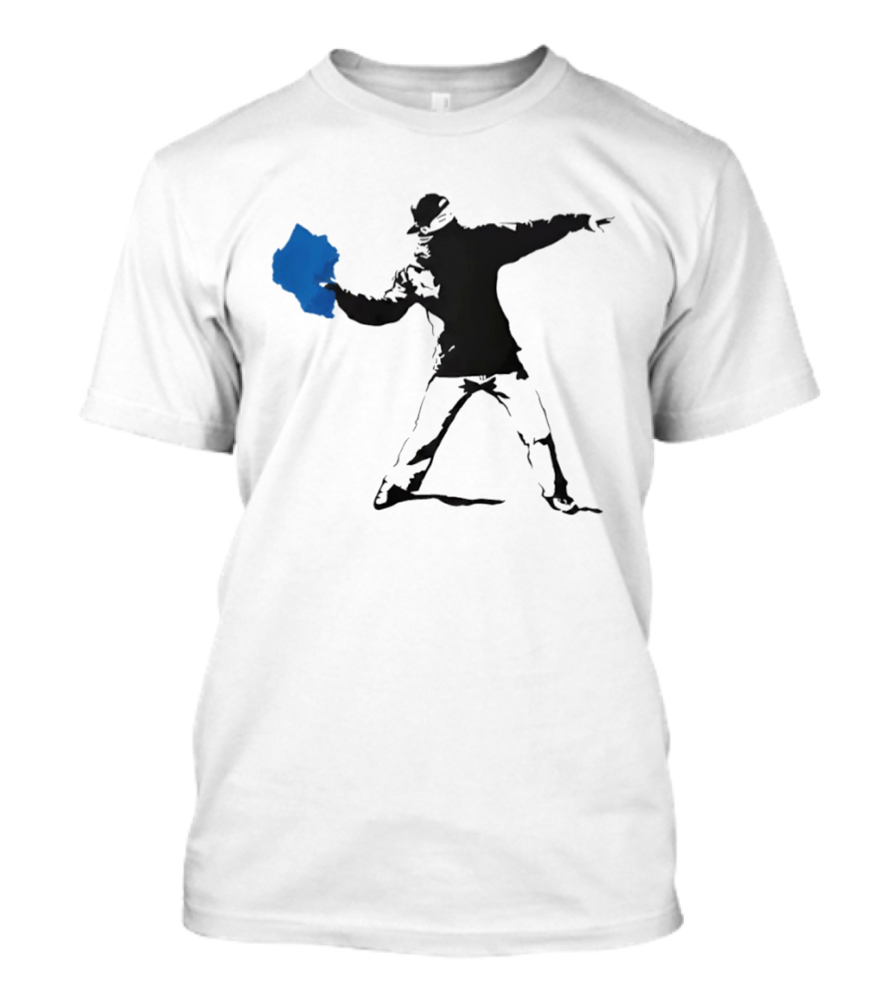 Blue Strip Paint Thrower Algae Political Team Concept T-Shirt