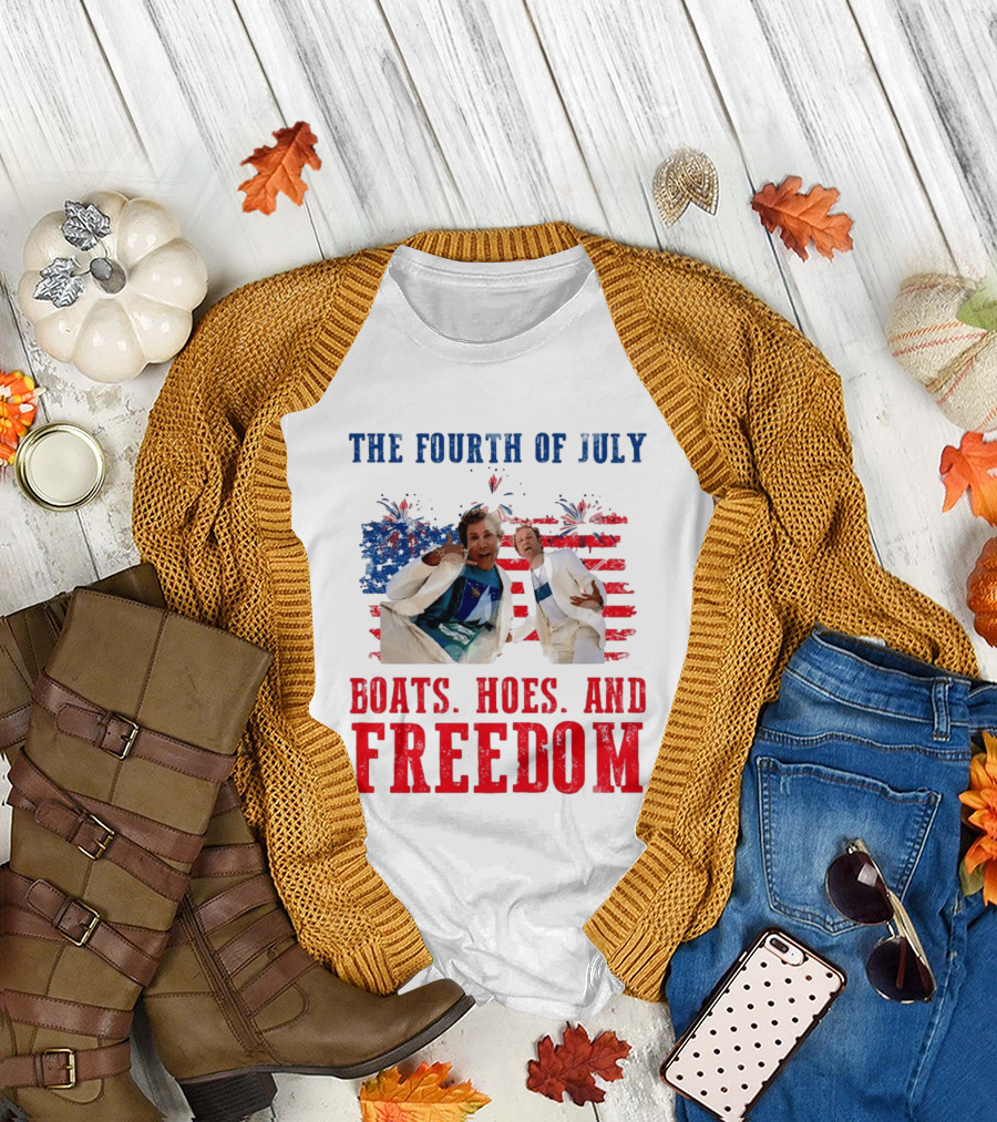The Fourth Of July Boats Hoes And Freedom Step Brothers Boating Party T-Shirt