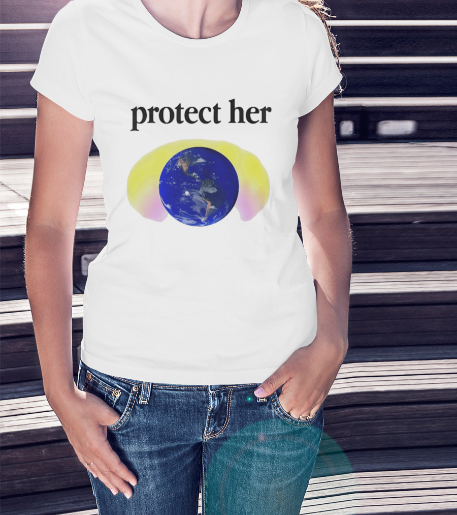 Protect Her Earth Environmental Awareness Planet Guardians T-Shirt