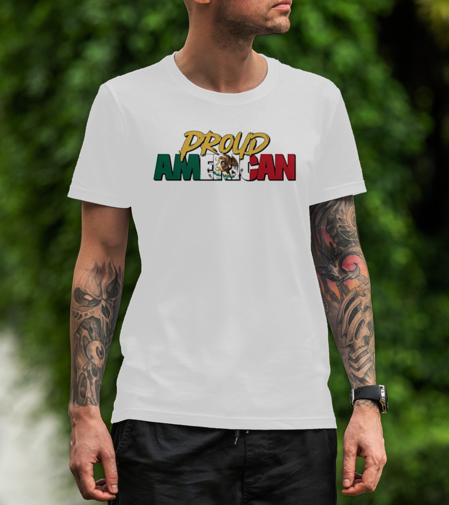 Proud American Mexico Eagle Flag Patriotic T-Shirt
