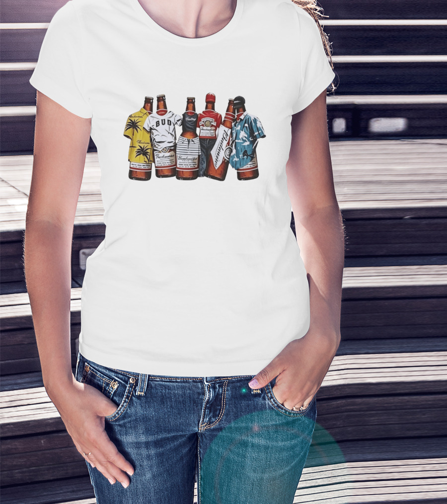 Budweiser Beer Bottle Tropical Clothing Collection T-Shirt