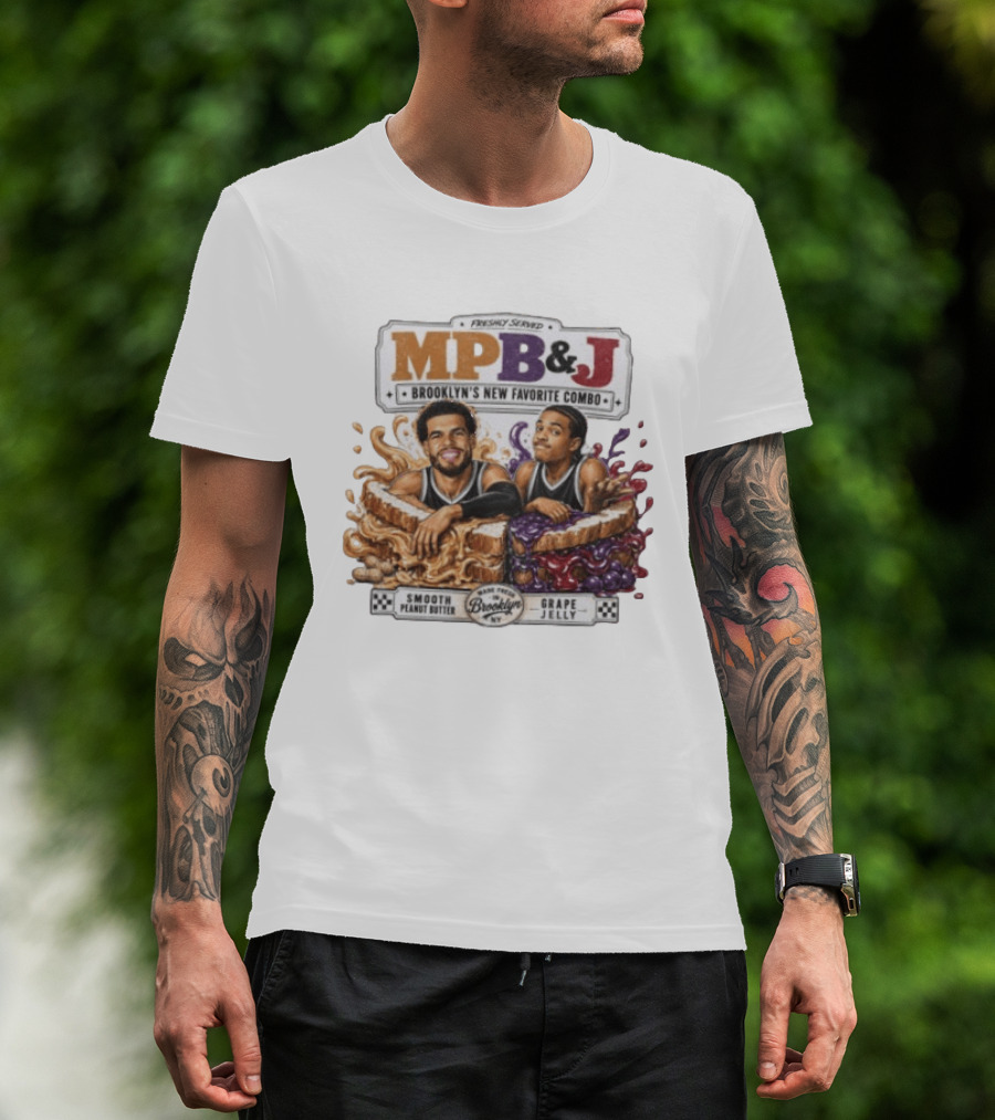 Freshly Served MPB & J Brooklyn's New Favorite Combo Smooth Peanut Butter Grape Jelly T-Shirt