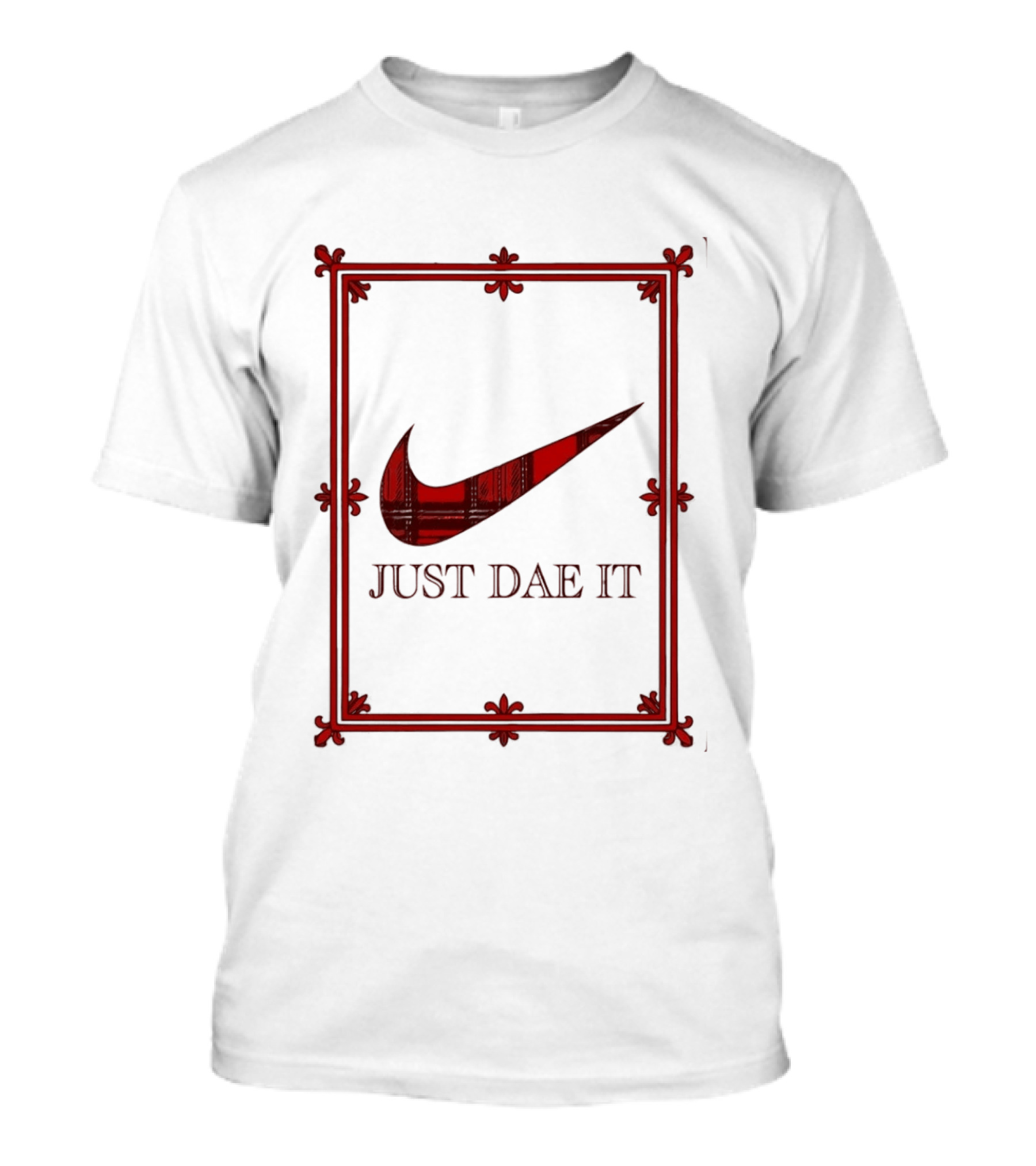 Just Dae It Scottish Plaid Swoosh Scotland T-Shirt