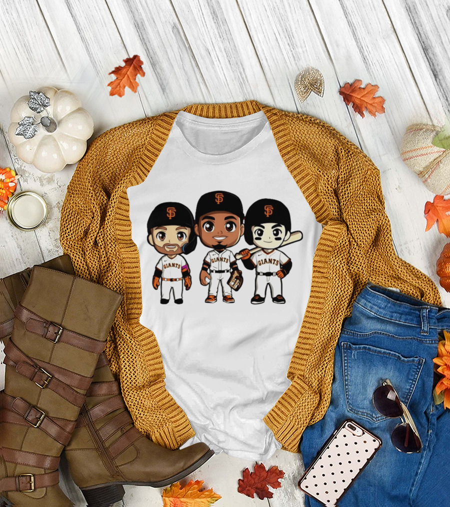 San Francisco Giants Chibi Players MLB Baseball Giants Team Sports Characters T-Shirt
