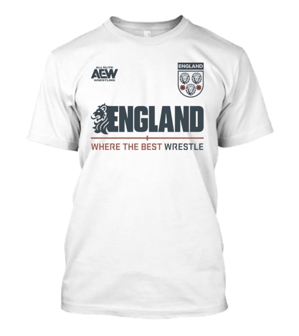 All Elite AEW Wrestling England Where The Best Wrestle Lion Crest T-Shirt
