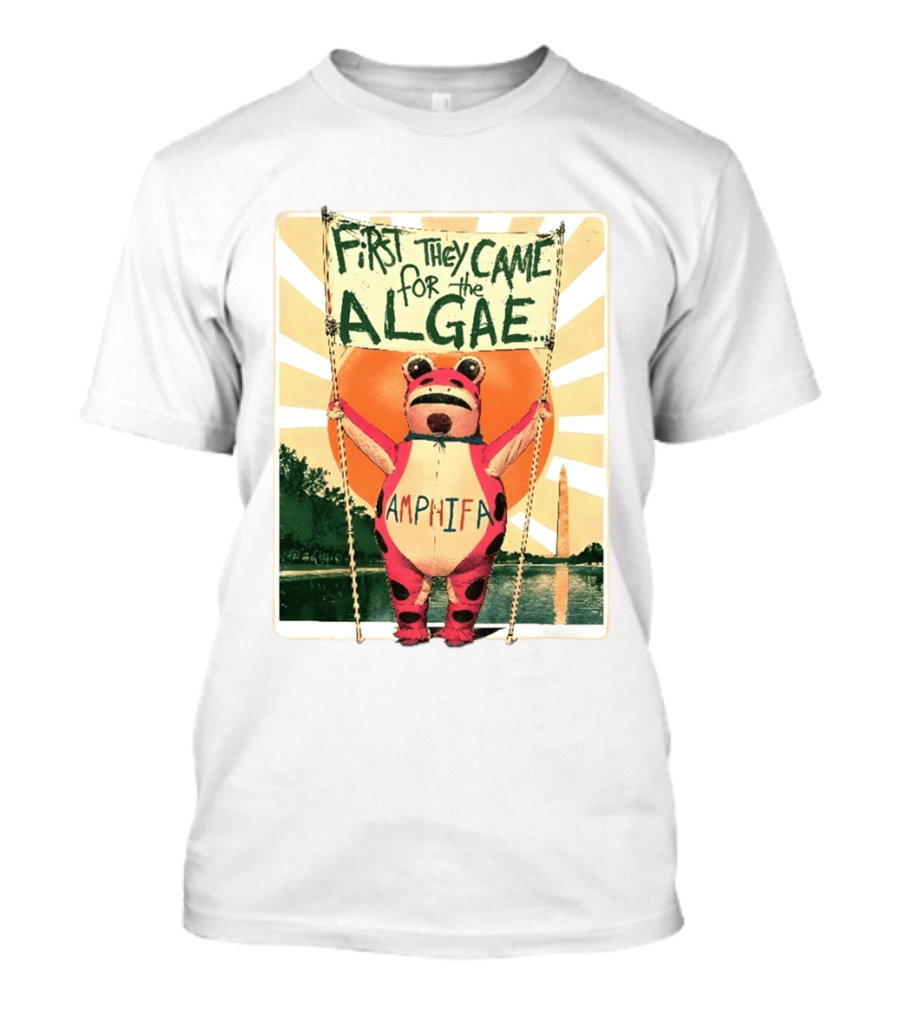 First They Came For The Algae Amphifa Frog Sunburst Protest T-Shirt