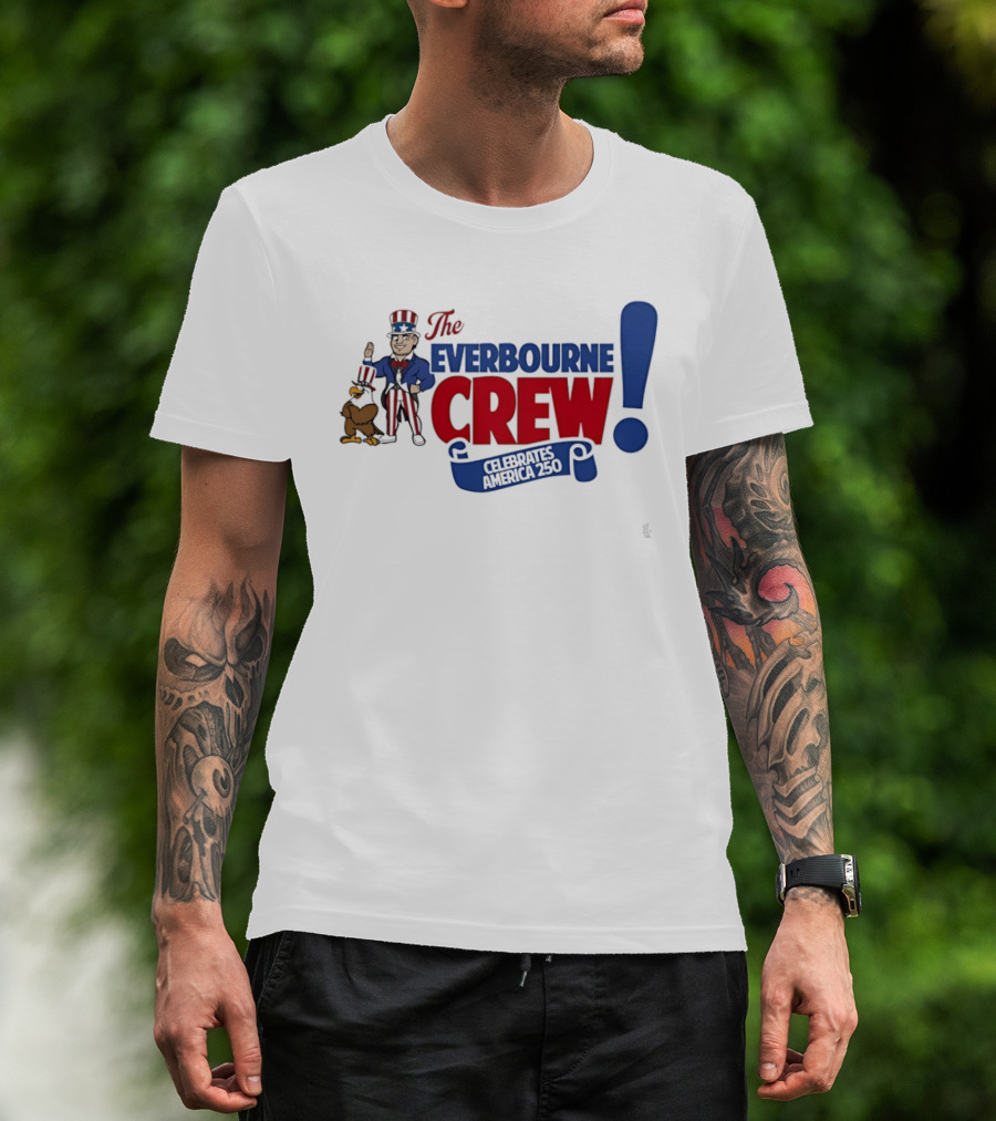 The Everbourne Crew Celebrates America 250 With Patriotic Character And Eagle T-Shirt