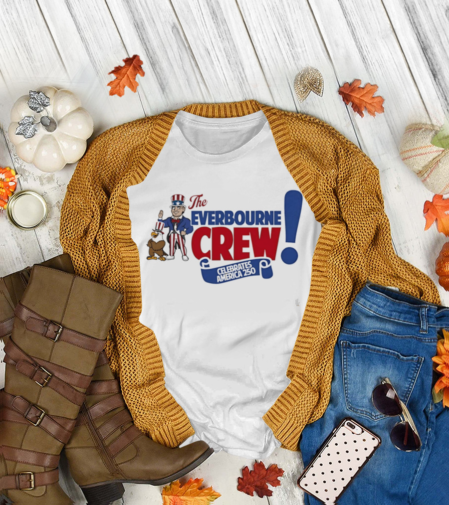 The Everbourne Crew Celebrates America 250 with Patriotic Character and Eagle T-Shirt