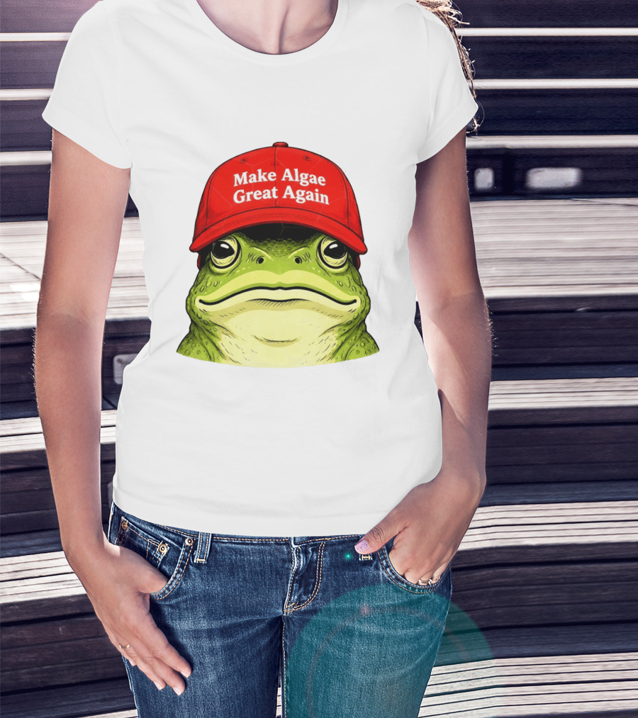 Frog Team Algae Make Algae Great Again Hat Patriotic American Flag 2026 T-Shirt