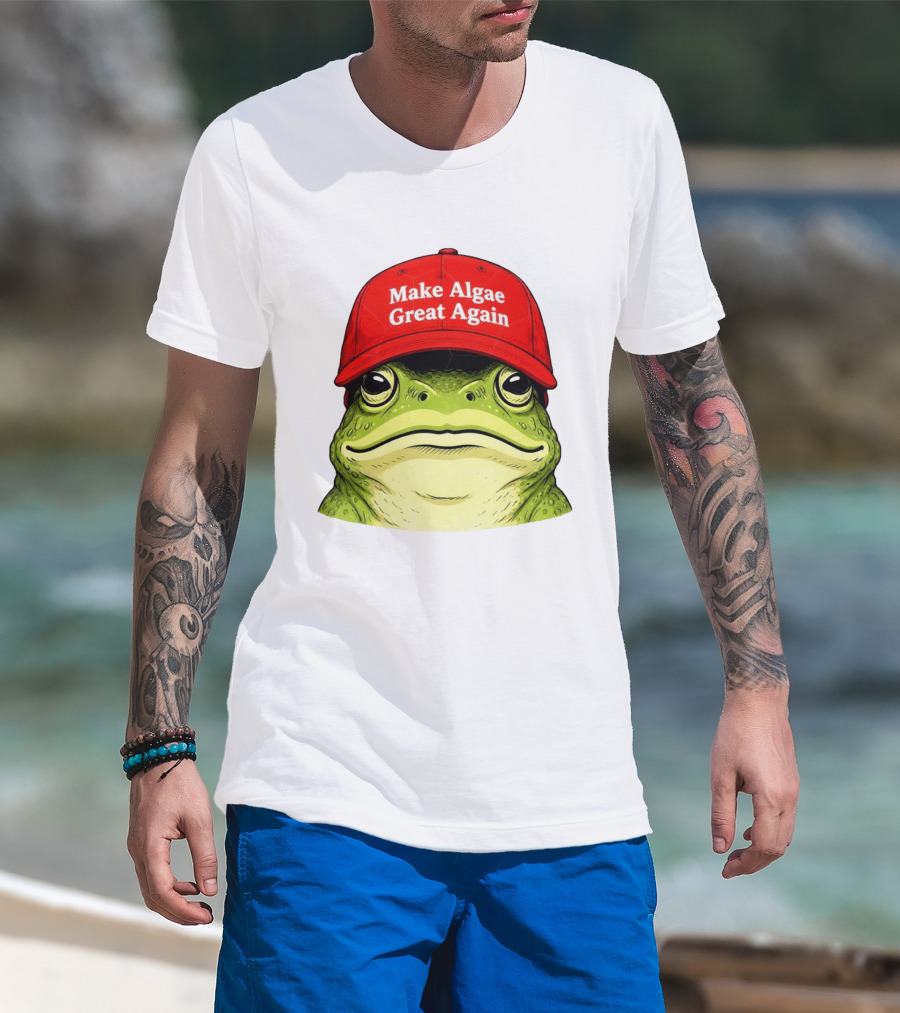 Frog Team Algae Make Algae Great Again Hat Patriotic American Flag 2026 T-Shirt