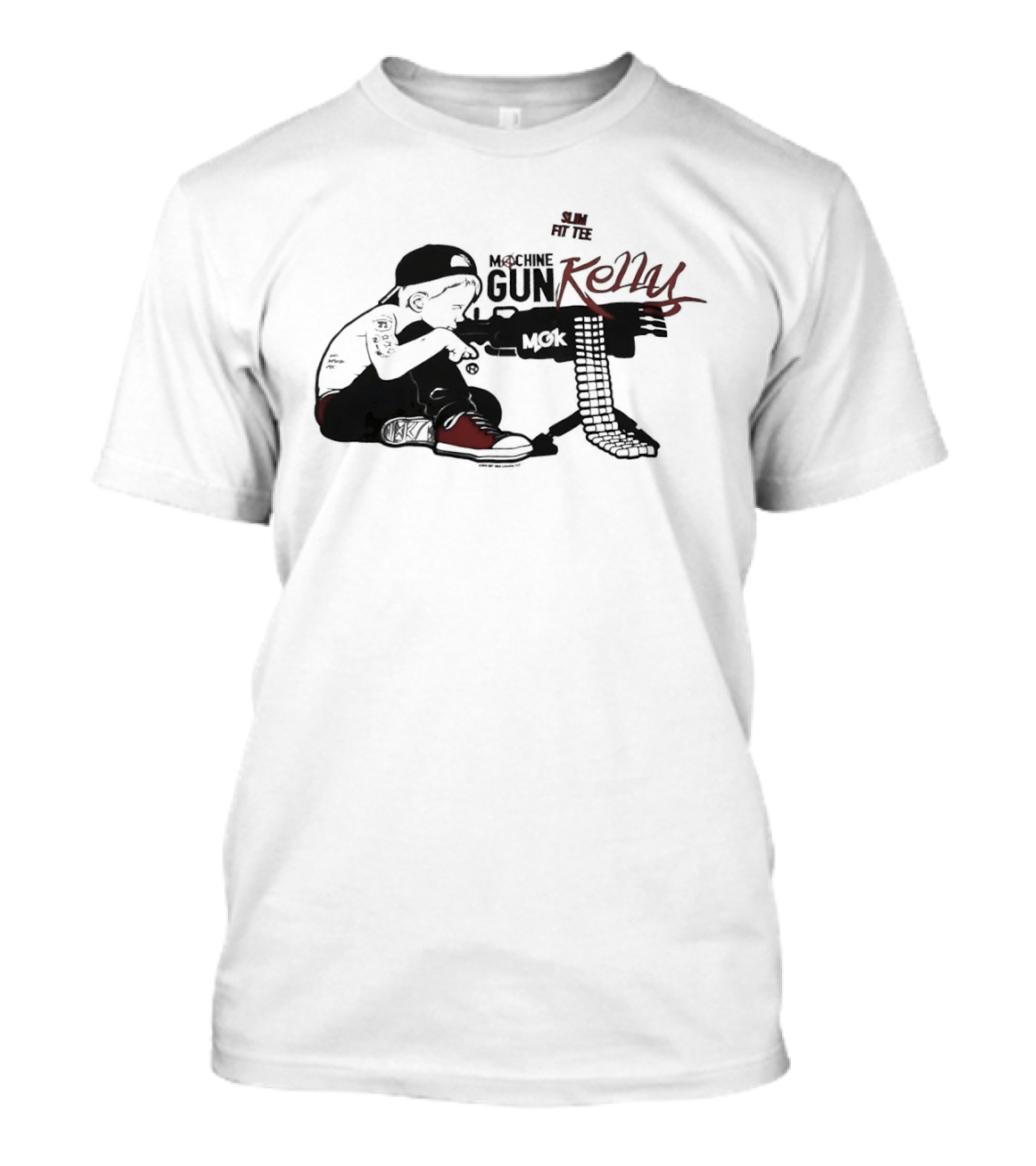 Machine Gun Kelly Slim Fit Black And Red Kid T-Shirt
