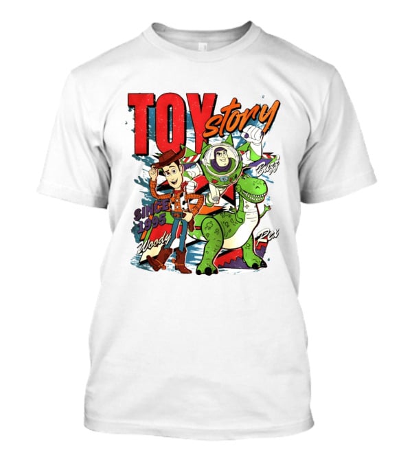 Toy Story Woody Buzz Rex Since 1995 Animated Adventure T-Shirt