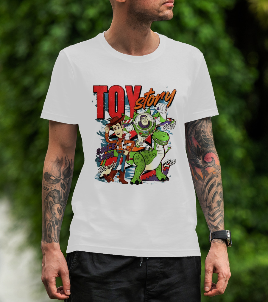 Toy Story Woody Buzz Rex Since 1995 Animated Adventure T-Shirt