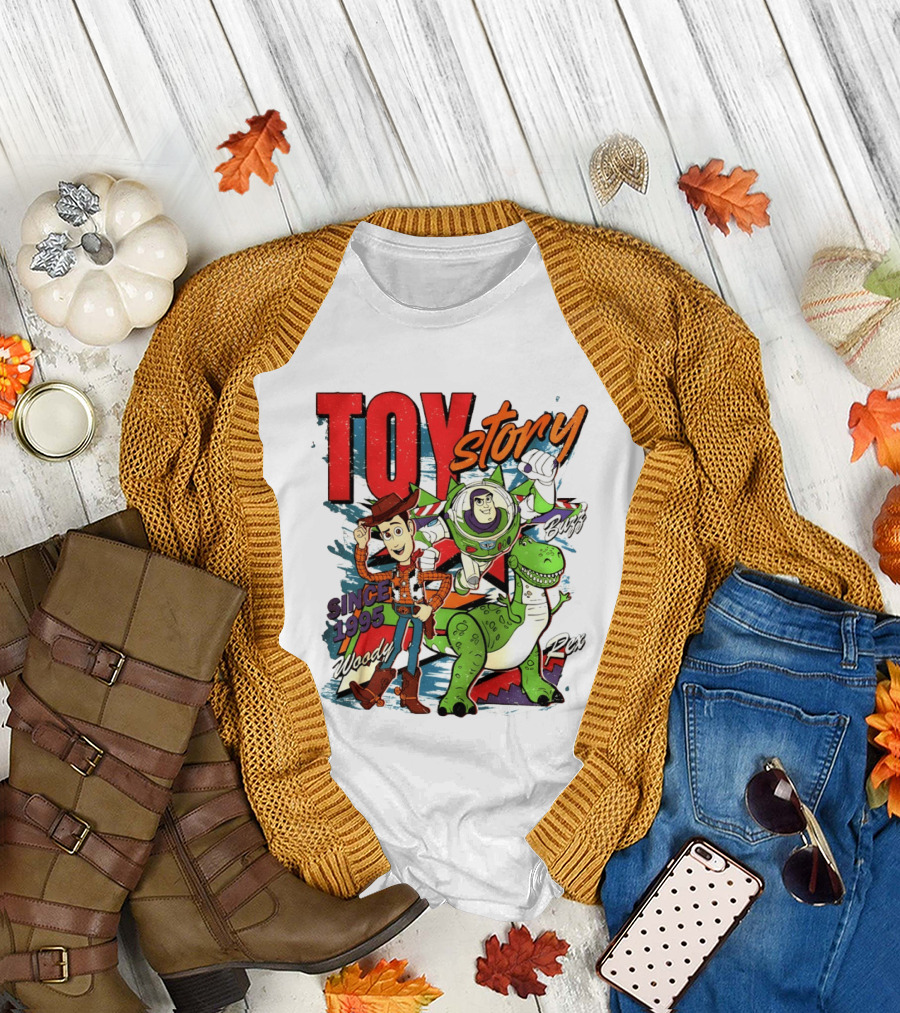 Toy Story Woody Buzz Rex Since 1995 Animated Adventure T-Shirt