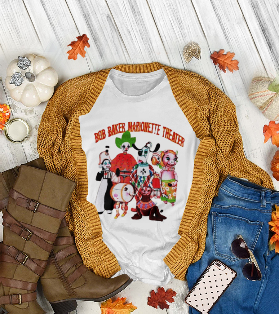 Bob Baker Marionette Theater Clown Dog Pig Characters T-Shirt