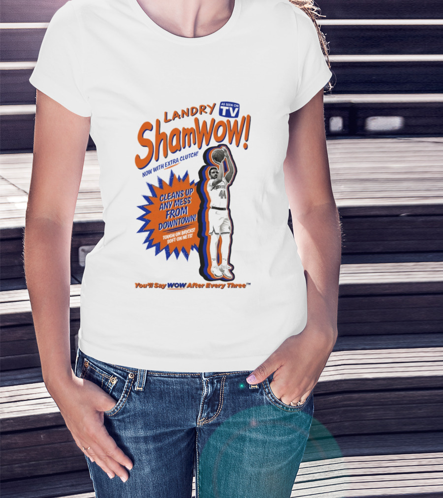 Landry Shamet ShamWow TV Extra Cleans Up Any Mess Downtown New York Knicks NBA T-Shirt