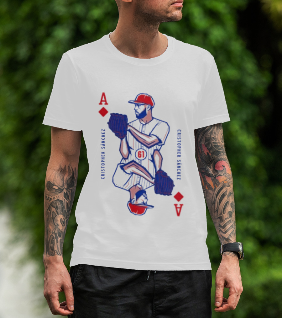 Cristopher Sánchez Philadelphia Phillies Ace Of Diamonds Playing Card T-Shirt