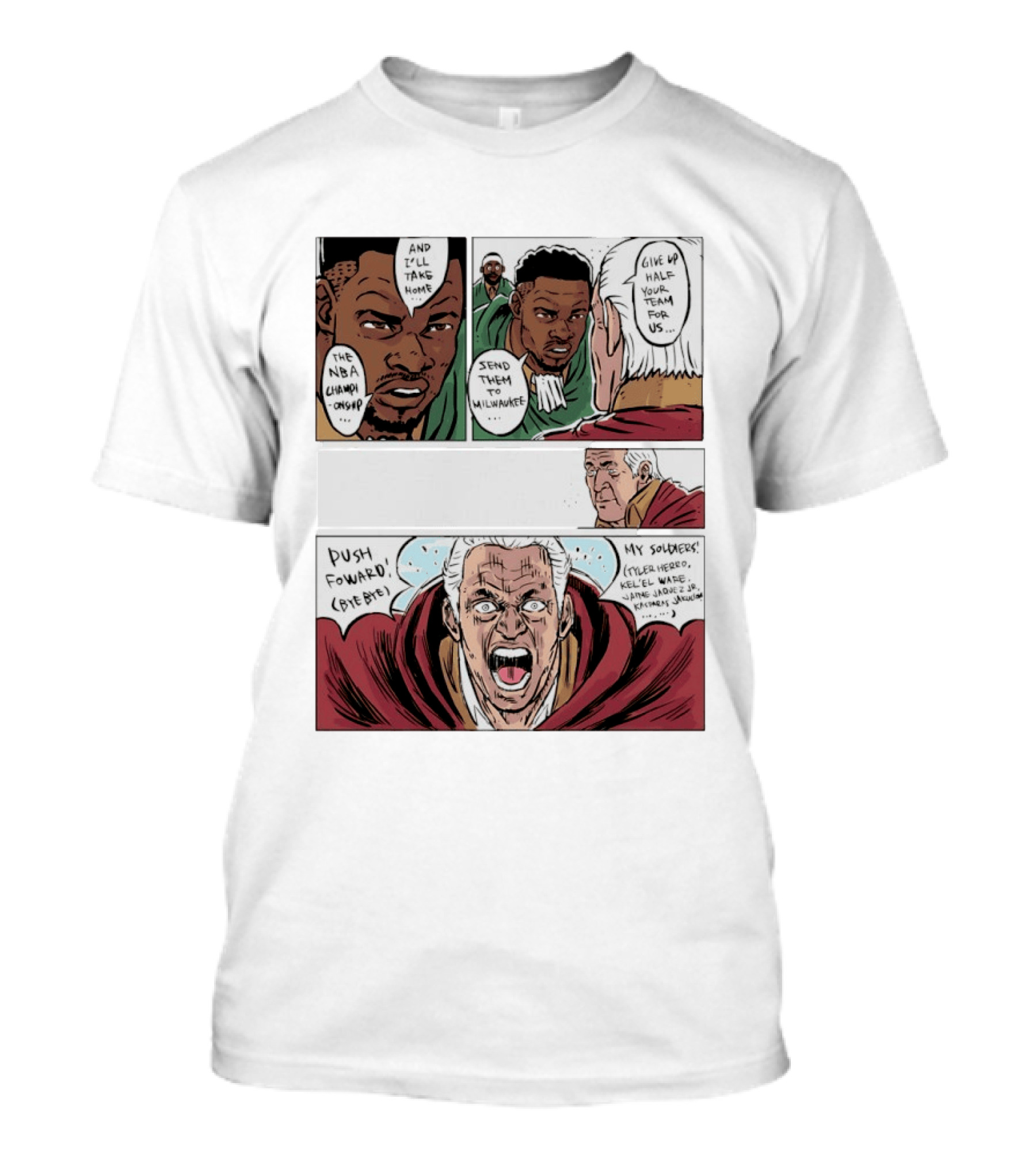 Milwaukee Bucks Giannis Antetokounmpo To Miami Give Up Half Your Team NBA Champion Push Forward T-Shirt