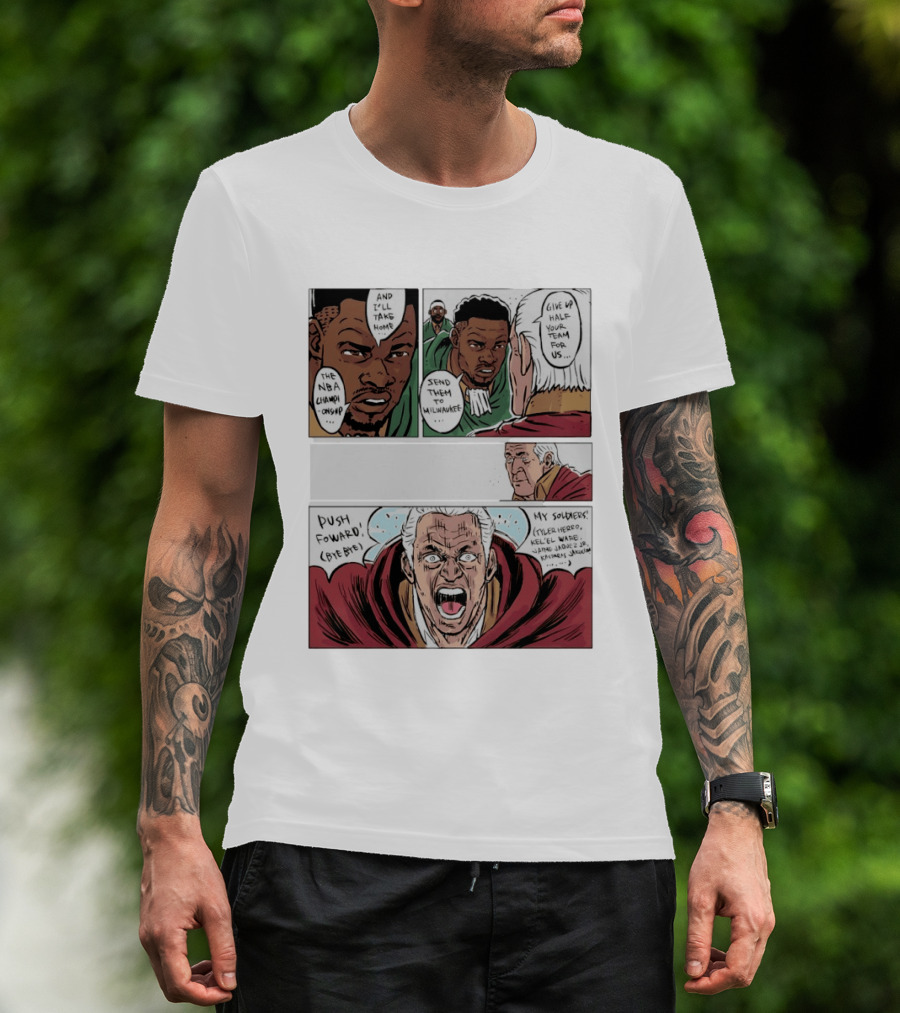 Milwaukee Bucks Giannis Antetokounmpo To Miami Give Up Half Your Team NBA Champion Push Forward T-Shirt