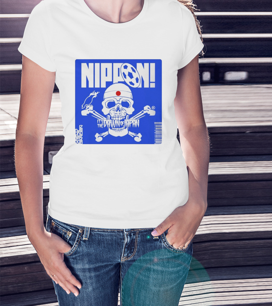 Nippon It's The Dawn Of Japan Skull Crossbones Soccer Ball T-Shirt