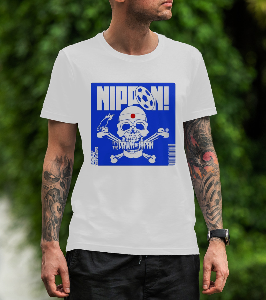 Nippon It's The Dawn Of Japan Skull Crossbones Soccer Ball T-Shirt