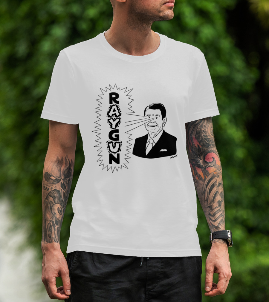 Raygun Ronald Reagan Star Wars SDI Political Satire T-Shirt