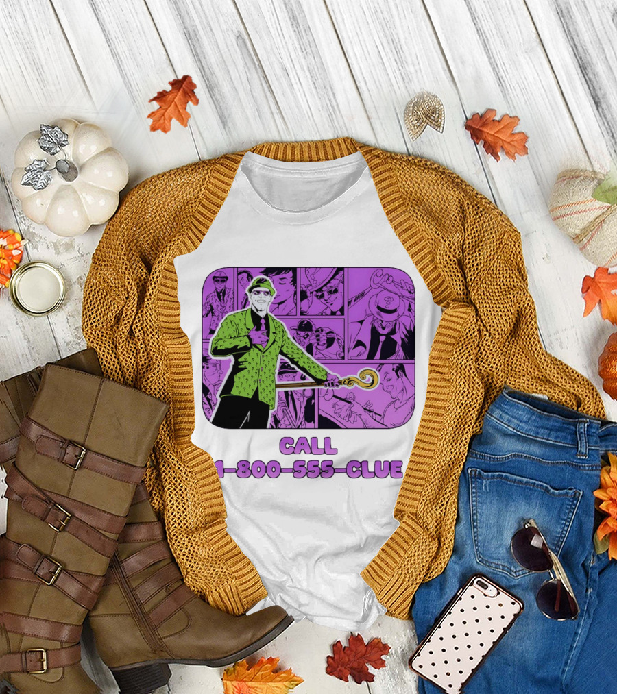 The Riddler Call 1 800 555 CLUE DC Comics Batman T-Shirt