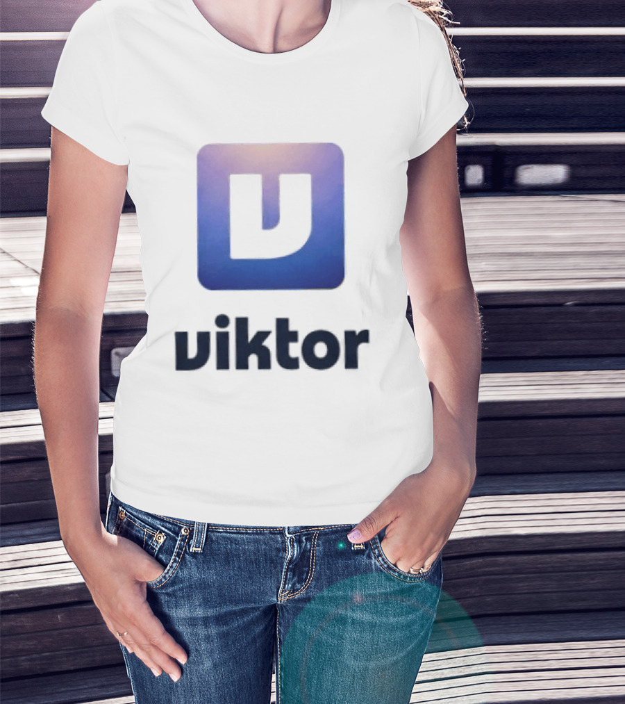 Viktor Square Icon Blue Gradient T-Shirt