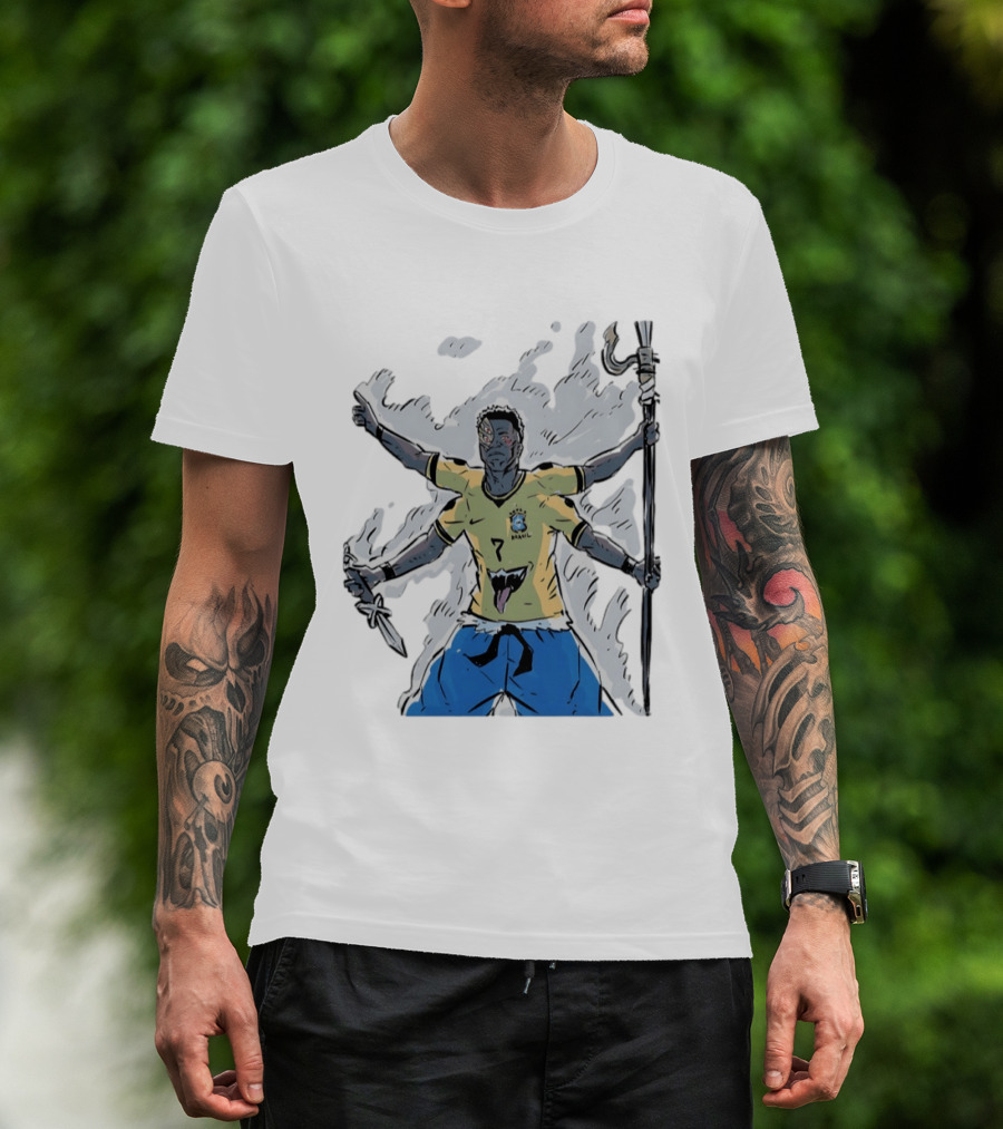 Vini Jr. Brazil Ryomen Sukuna Crossover Anime Character Fusion T-Shirt