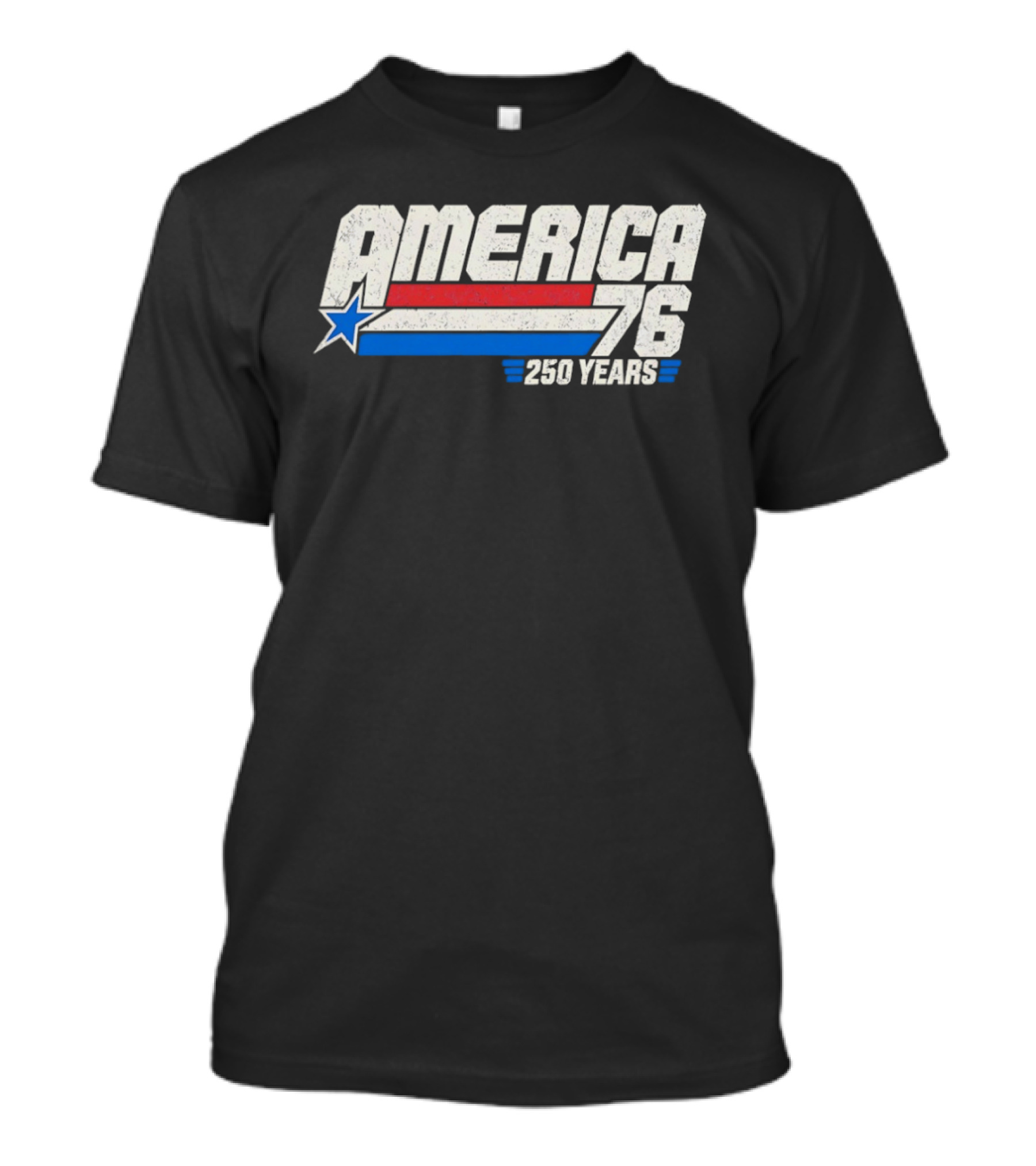 America 76 Star Red White Blue 250 Years Celebration T-Shirt