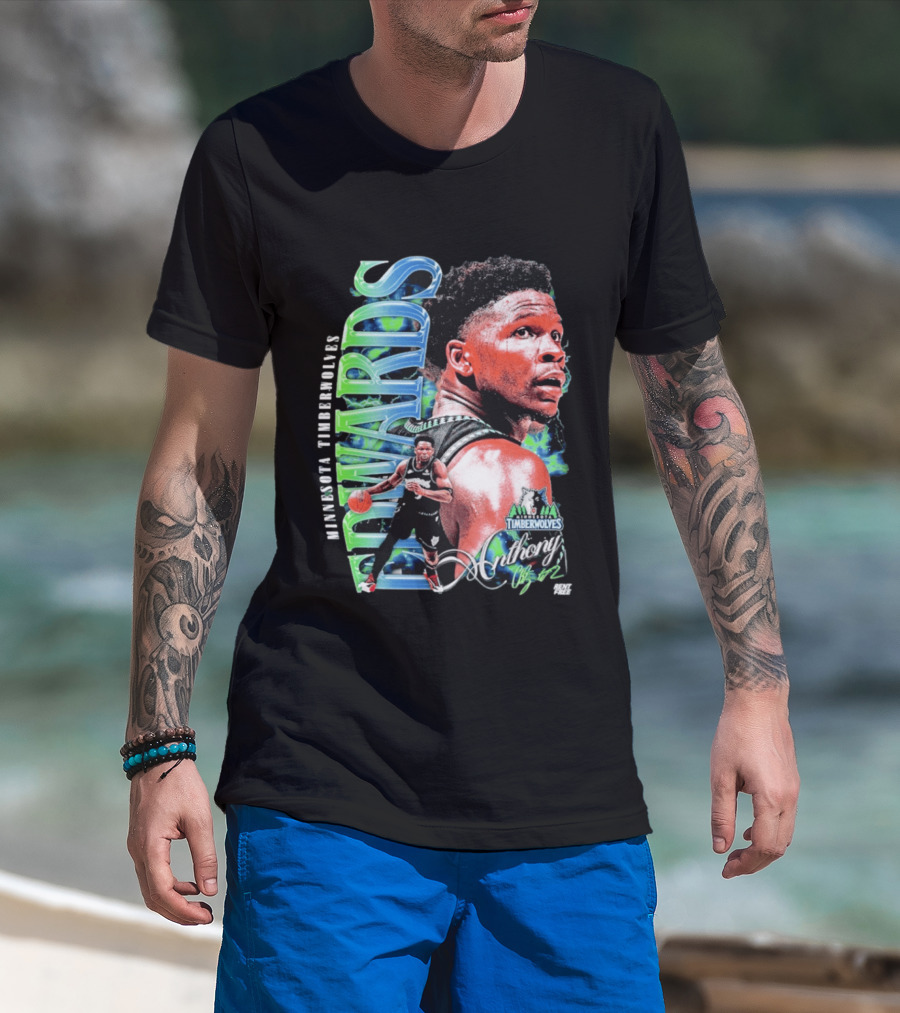 Anthony Edwards Minnesota Timberwolves Basketball Star Collage T-Shirt